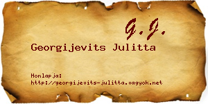 Georgijevits Julitta névjegykártya
